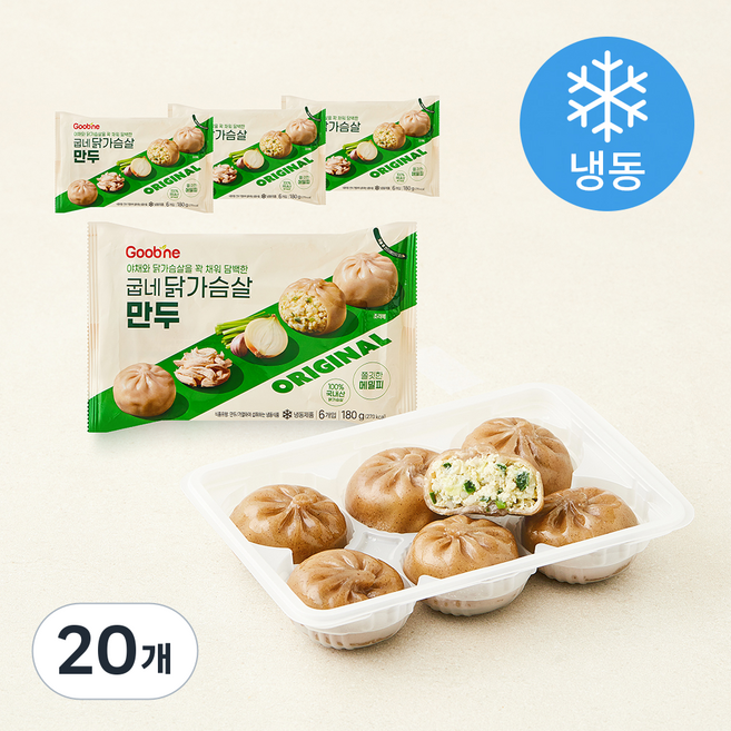굽네 닭가슴살 만두(냉동), 180g, 20개