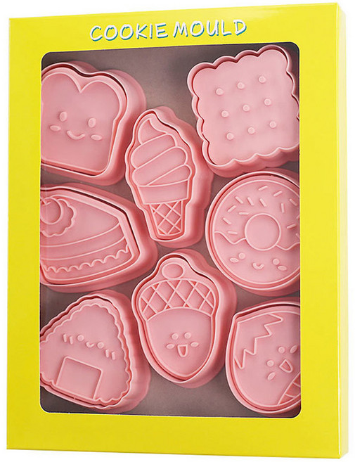 이홈베이킹 푸쉬쿠키커터 8종 세트, 1세트