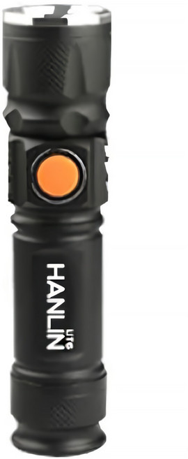 HANLIN-UT6 隨身迷你T6強光手電筒, 黑色, 1個
