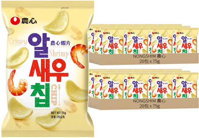 NONGSHIM 農心 蝦片, 75g, 40包
