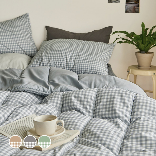 쁘리엘르 데일리체크 향균 워싱 차렵침구