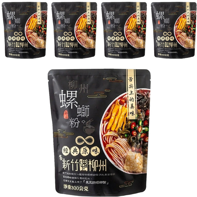 亟品 螺螄粉 經典原味, 300g, 5包
