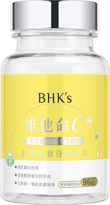 BHK's 維他命C500錠, 90顆, 1罐