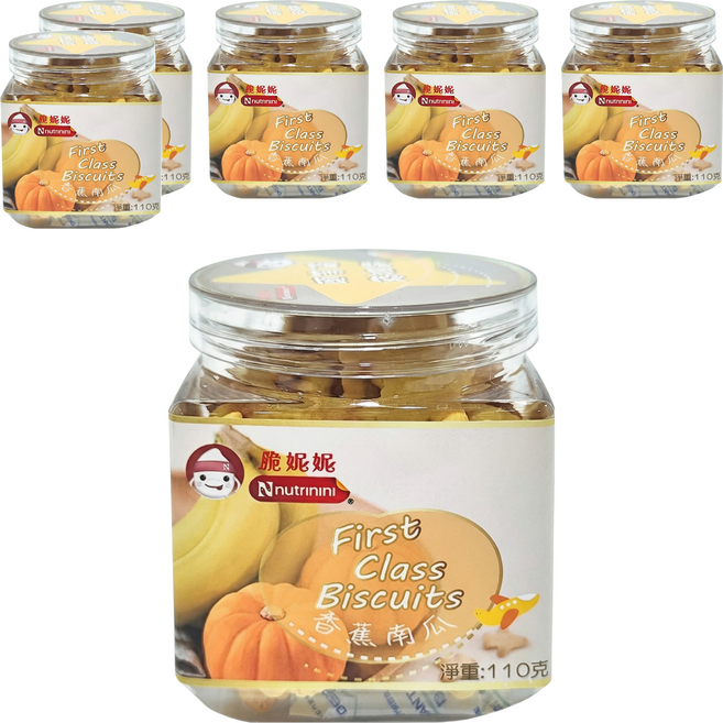 Nnutrinini 脆妮妮 頭等艙飛機餅 1歲以上, 香蕉南瓜, 110g, 6罐