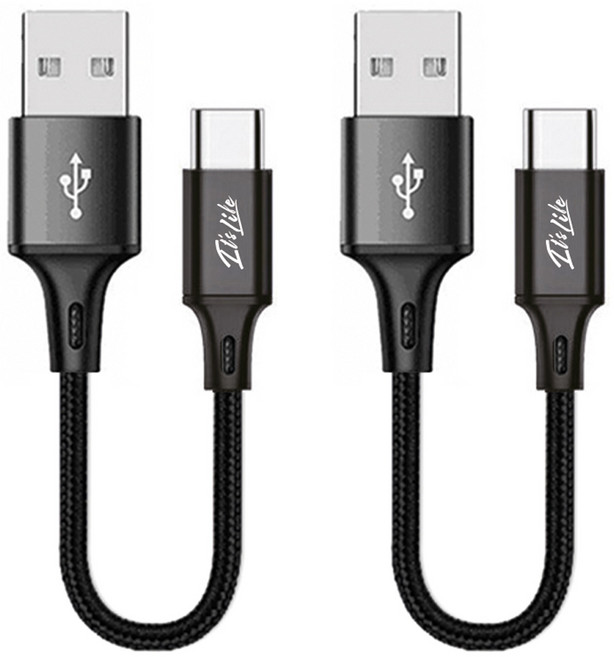 이츠라이프 메탈 C타입 숏 고속 데이터 케이블, 블랙, 2개