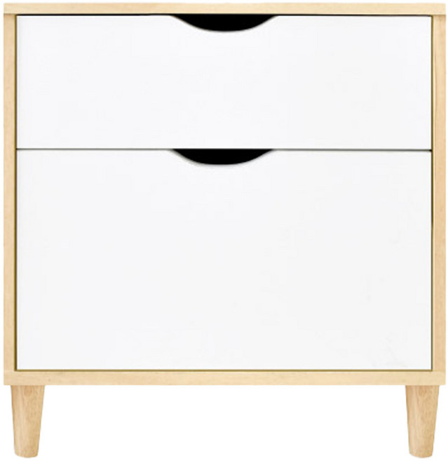 HOPMA 合馬家具 台灣製造 桌邊矮櫃 收納置物櫃 沙發邊櫃 雙層化妝櫃 床頭櫃 美背現代斗櫃 PC-B-SL201MPW-T, 楓木配白, 2抽, 1個