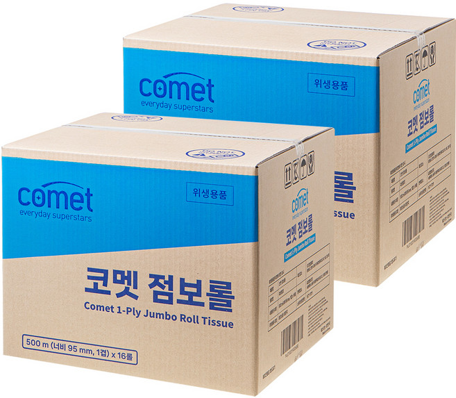 코멧 1겹 점보롤 500m, 2개, 16롤