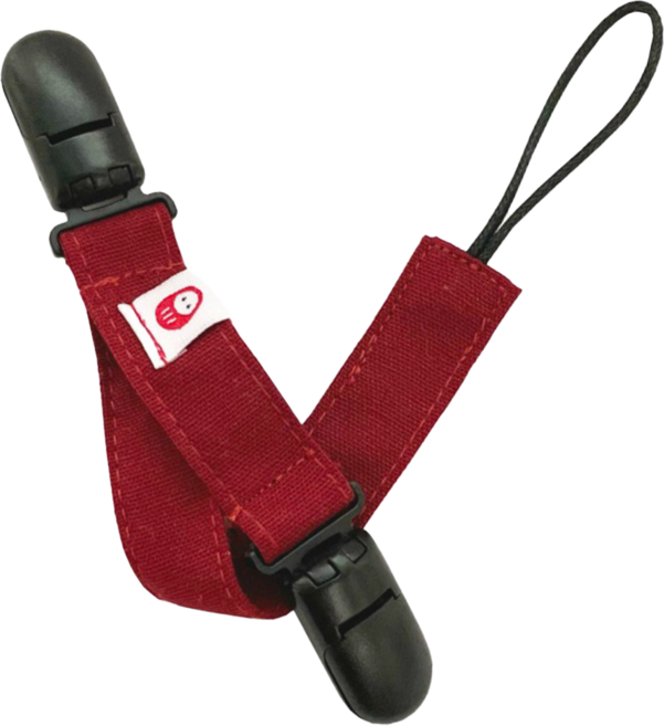 nIZio 招福二合一多用途奶嘴夾 棉 台灣製 21cm 0歲以上, 藏紅色, 1個