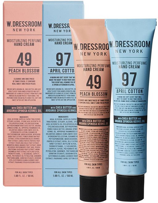 더블유드레스룸 퍼퓸 핸드크림 50ml 세트 49 피치블러썸 + 97 에이프릴코튼, 1세트