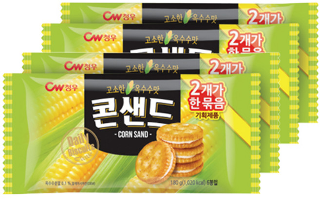 청우식품 콘샌드, 180g, 4개