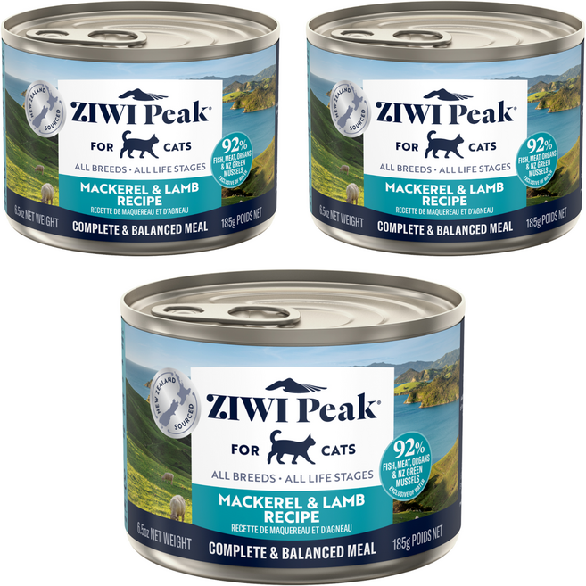 ZIWI Peak 滋益巔峰 經典系列 貓咪主食罐, 鯖魚羊肉, 185g, 3罐