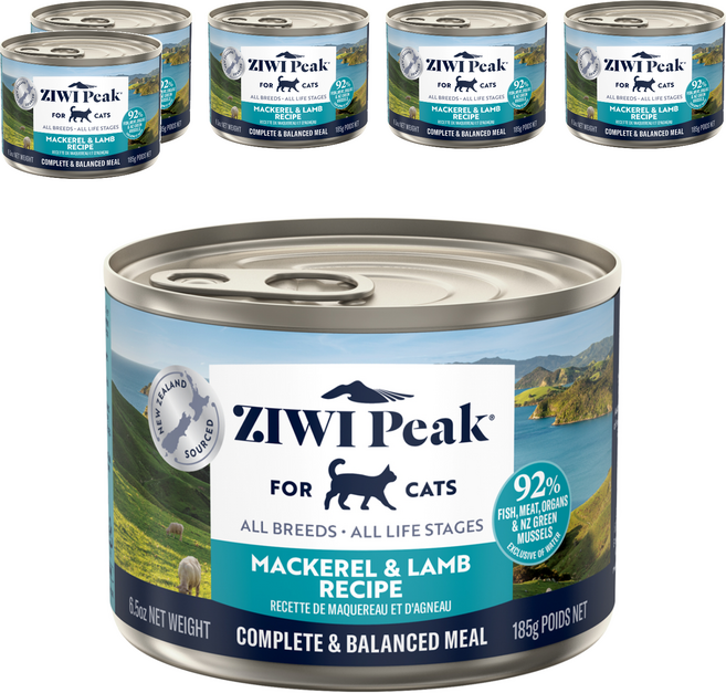 ZIWI Peak 滋益巔峰 經典系列 貓咪主食罐, 鯖魚羊肉, 185g, 6罐