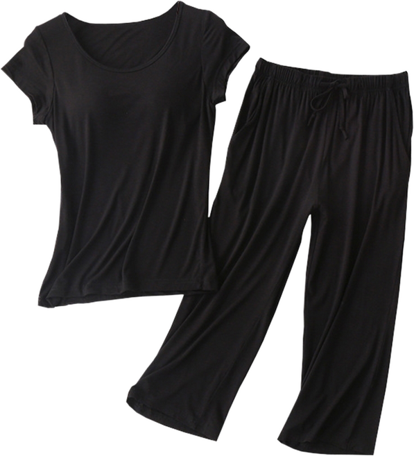 NEW FORCE 莫代爾Bra短袖七分褲套裝