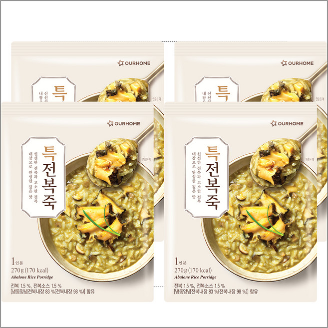 OURHOME 愛味弘 韓國鮑魚粥, 270g, 4包