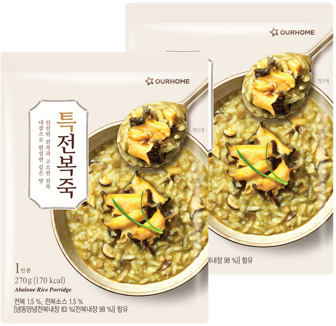 OURHOME 愛味弘 韓國鮑魚粥, 270g, 2包
