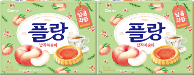 청우식품 플랑 납작복숭아, 160g, 2개