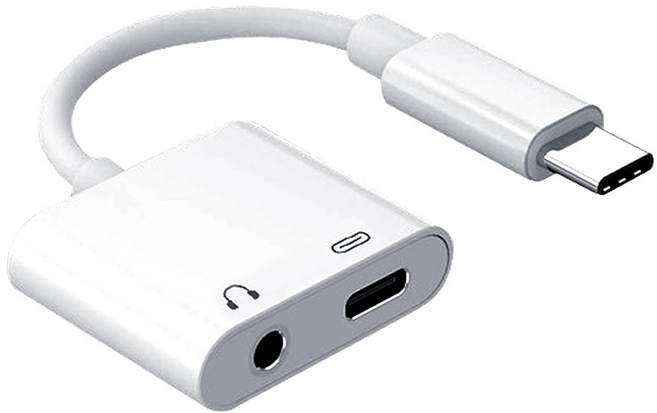 서가 3.5mm +C타입 듀얼 젠더, 화이트, 1개