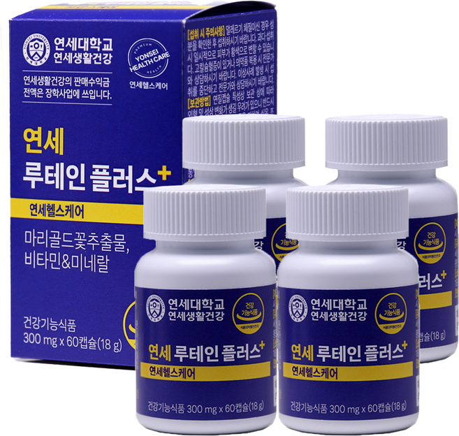 연세생활건강 연세 루테인 플러스, 60정, 4개