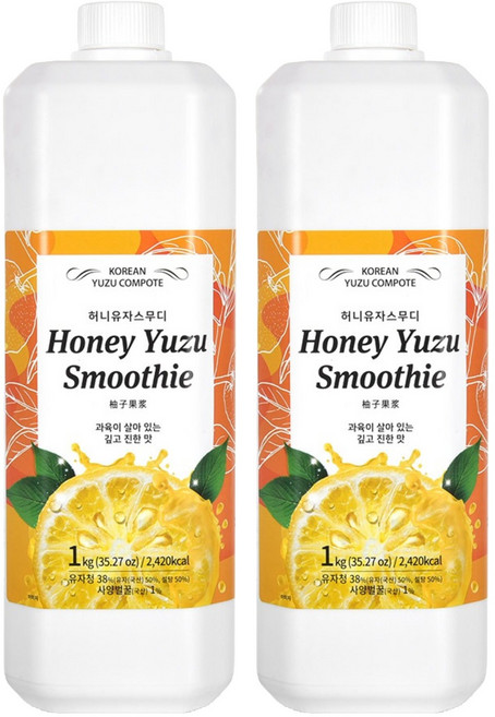 영농조합법인 엔자인팜 허니 유자 스무디, 1kg, 1개입, 2개