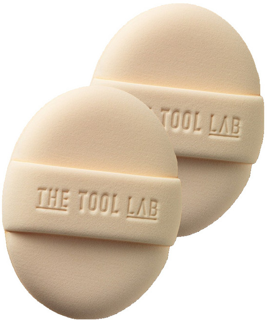 더툴랩 롱래스팅 커버 퍼프 레귤러, 베이지, 2개