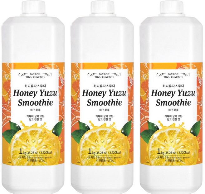 영농조합법인 엔자인팜 허니 유자 스무디, 1kg, 1개입, 3개