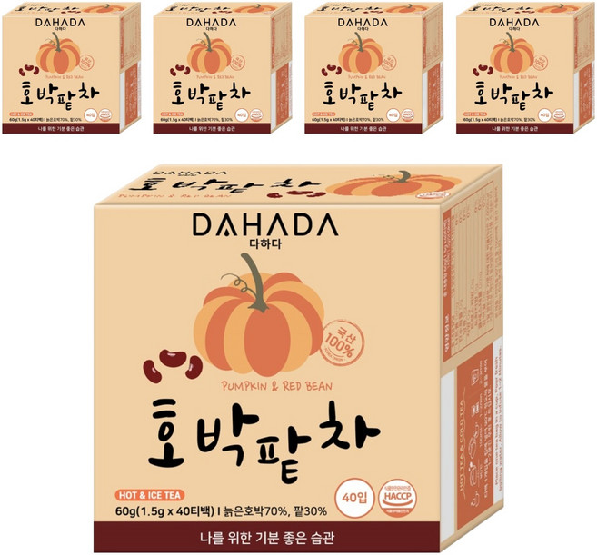다하다 호박팥차, 1.5g, 40개입, 5개