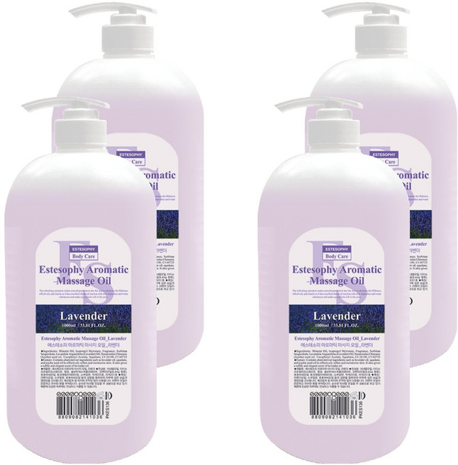 에스테소피 아로마틱 마사지 오일 라벤더, 1L, 4개