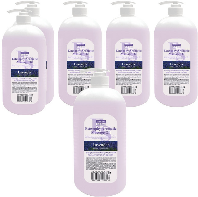 에스테소피 아로마틱 마사지 오일 라벤더, 1L, 6개