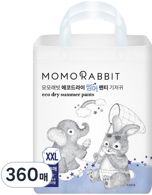 모모래빗 에코드라이 썸머 팬티 기저귀 아동용, 점보형(2XL), 360매