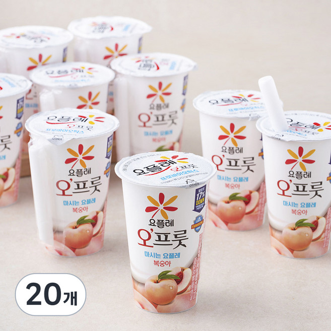 요플레 오프룻 복숭아, 180ml, 1개입, 20개