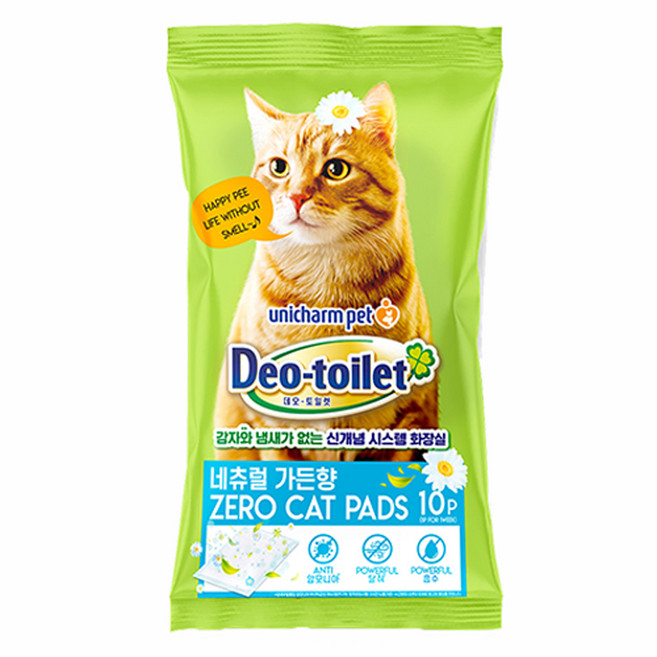 유니참데오토일렛 소취항균 캣 화장실 패드 향 10p, 혼합색상, 1개