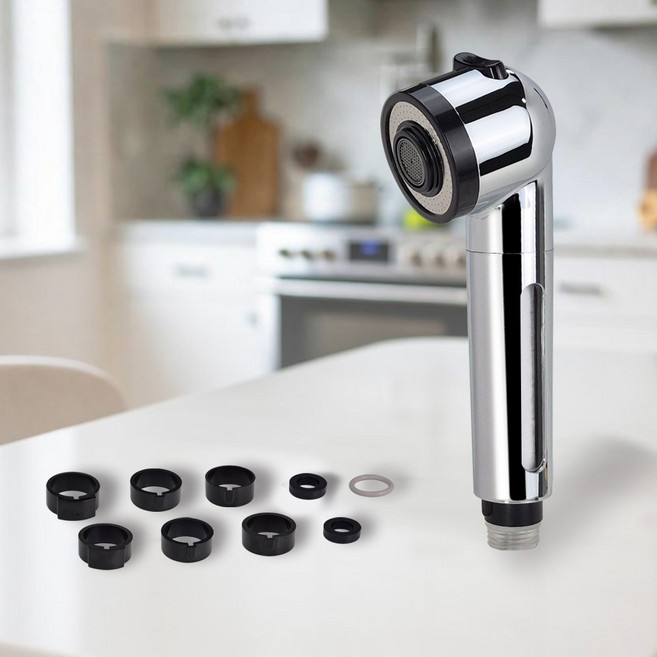 BK 고급형 필터 수압상승 주방헤드 + 호환젠더 6종 + 보조부속 3종 세트 투손01, 1세트