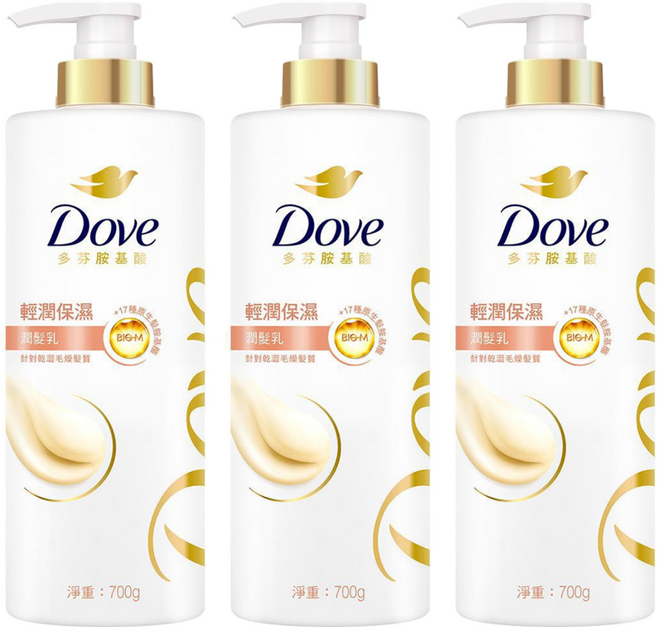 Dove 多芬 輕潤保濕潤髮乳, 700g, 3瓶