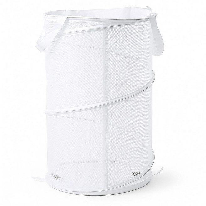 리빙망고 팝업 접이식 메쉬 정리함 36 x 58 cm, 화이트, 1개