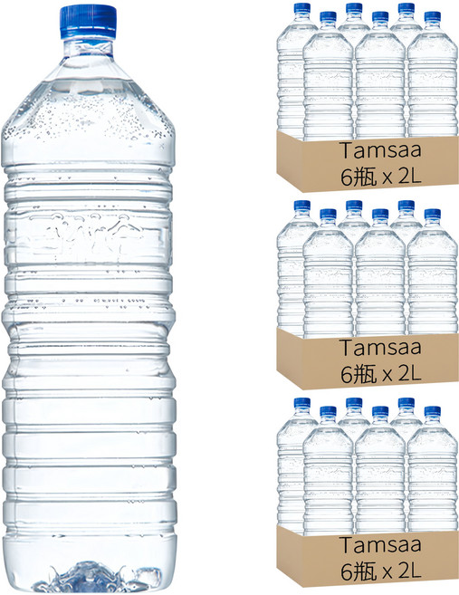Tamsaa 無標籤天然水, 2L, 18瓶