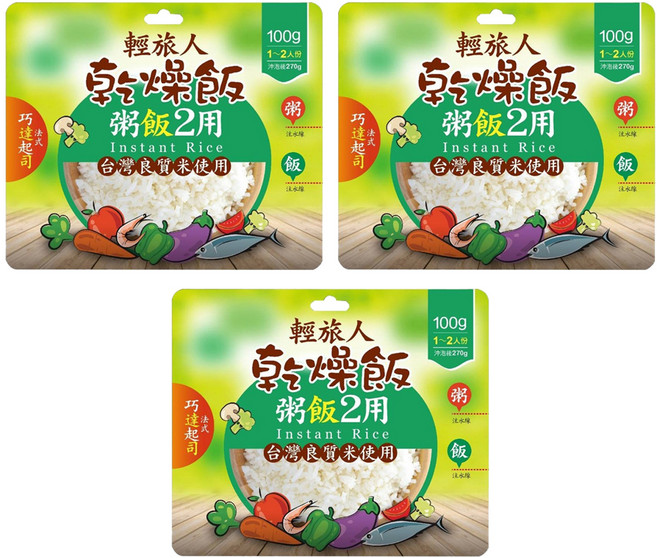 輕旅人 乾燥飯 法式巧達起司田園風味, 100g, 3個