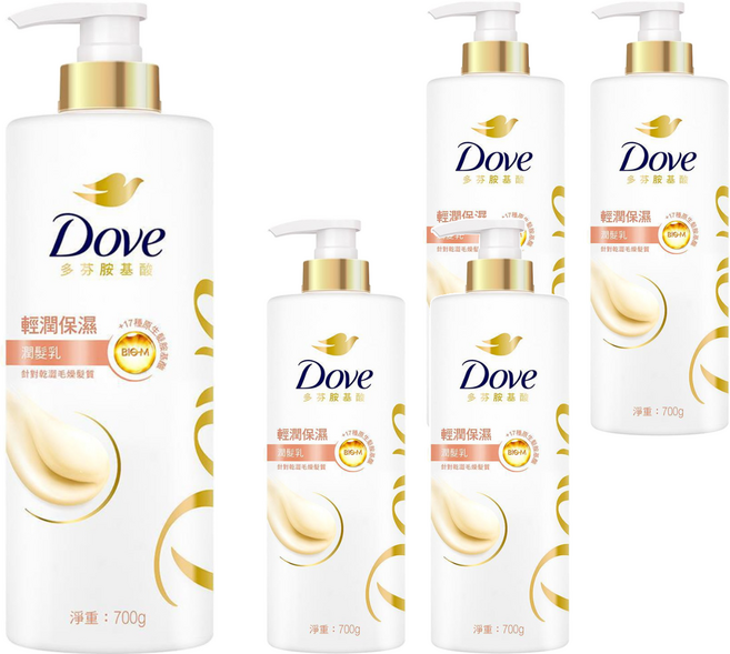 Dove 多芬 輕潤保濕潤髮乳, 700g, 5瓶