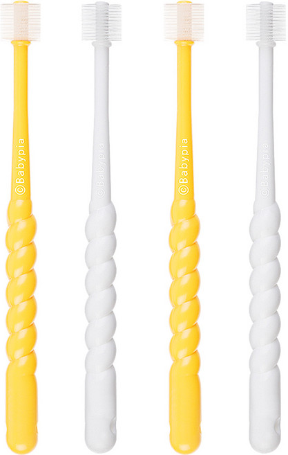 예꼬맘 360도 1단계 영유아칫솔, 혼합색상, 4개입, 1개