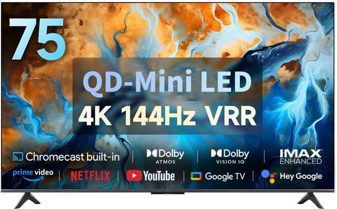 샤오미 4K UHD S Mini LED 디스플레이 스마트 TV, 189cm(75인치), L75MA-SPLEA, 벽걸이형, 방문설치