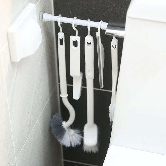 소르트잇 다용도 욕실 청소도구 압축봉 욕실 청소솔 브러쉬 8종 세트, 혼합색상, 1세트