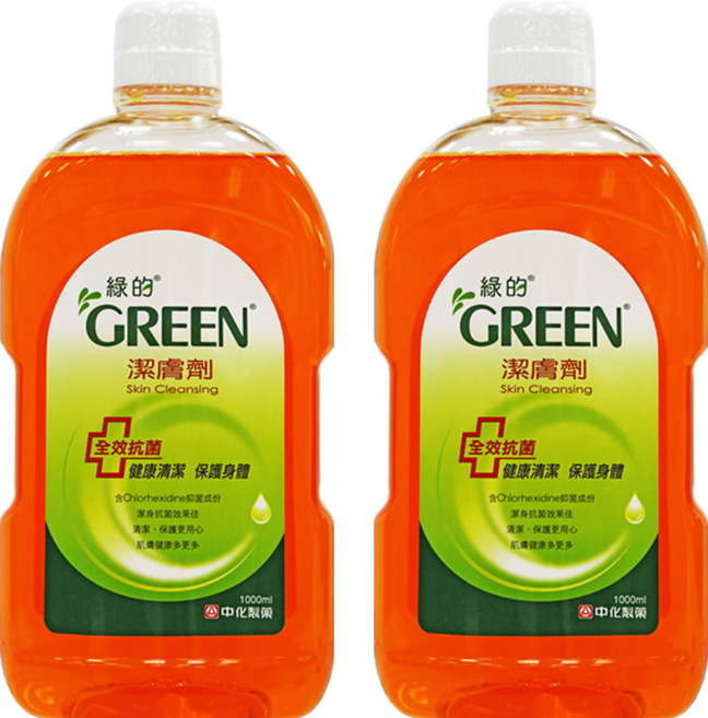 GREEN 綠的 潔膚劑, 2瓶, 1L