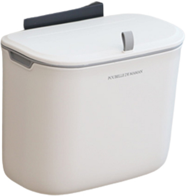 달팽이리빙 푸벨드마망 벽걸이 슬라이딩 오픈 휴지통 7L, 화이트