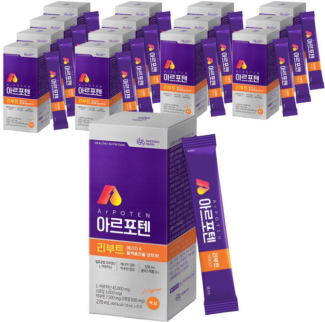 대상웰라이프 정품 아르포텐아르지닌 리부트, 270ml, 15개