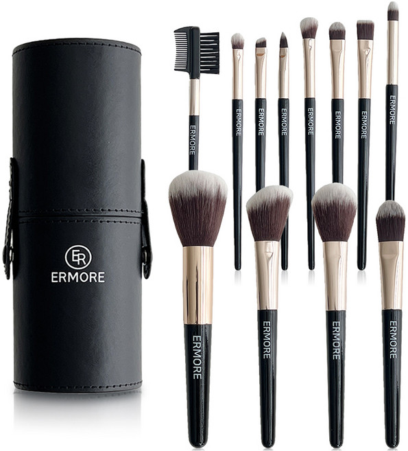 에르모어 메이크업 브러쉬 12종 세트, 혼합색상, 1개