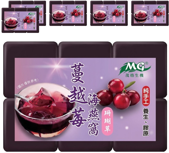 茂格生機 手工海燕窩 黑糖蔓越莓, 270g, 6包