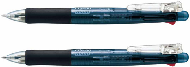제브라 클립온 볼펜 0.7mm + 샤프 0.5mm 멀티펜 B4SA1, 블랙, 2개