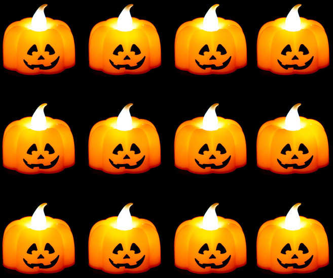 스투피드 큐티 할로윈 티라이트 호박 5cm, 12개, 오렌지