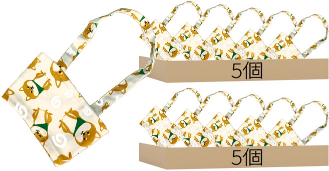 棉麻柴犬杯套 G655 梧桐米, 10個, 1入