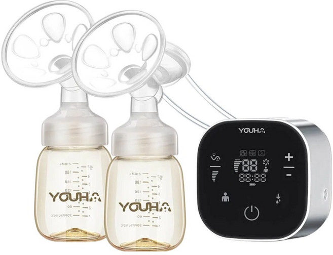 YOUHA 優合 The ONE 智慧型雙邊電動吸乳器 YH-8020, 電動式 銀色 + 黑色, 1入