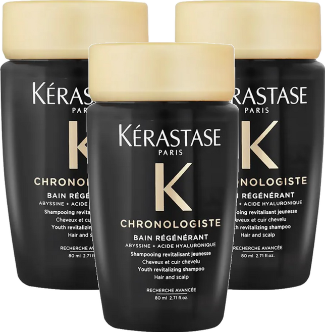 KERASTASE 巴黎卡詩 黑鑽極萃逆時淨髮浴 國際航空版, 80ml, 3瓶